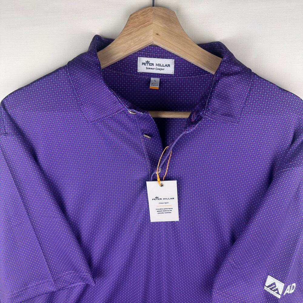 NWT Peter Millar Men's Size L Polo Golf Shirt Casual Collared Short Sleeve